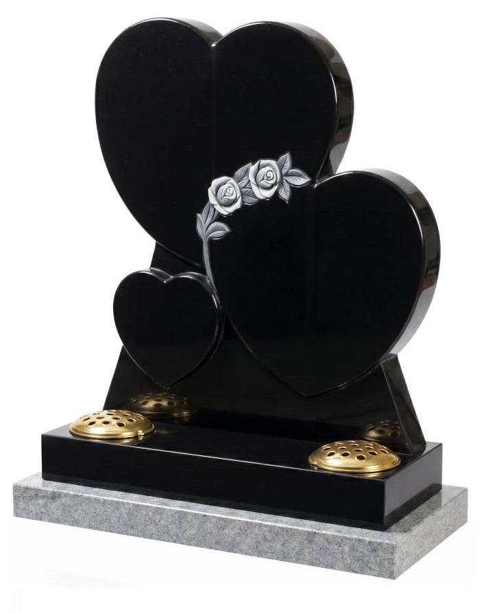 Triple Heart Headstone