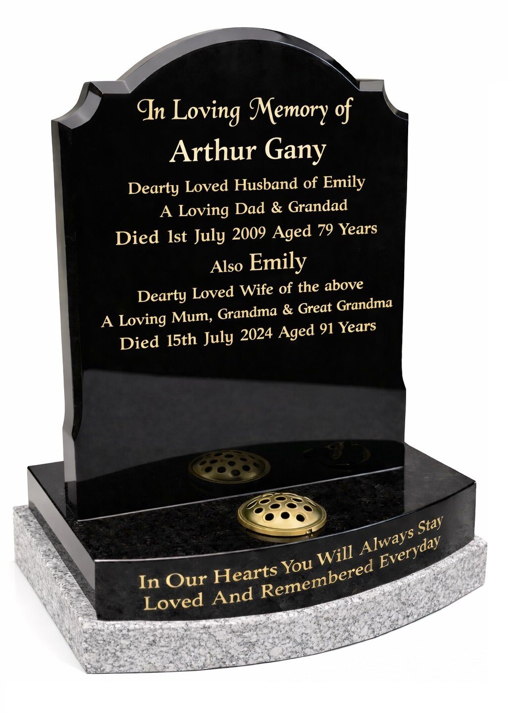 Colby Bow base Headstone