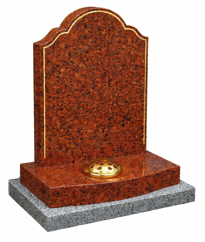 Ogee shoulders Ruby Red Headstone