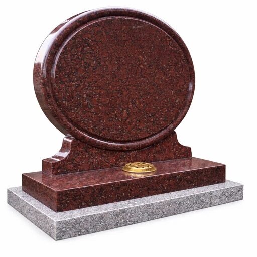 Oval Red Headstone