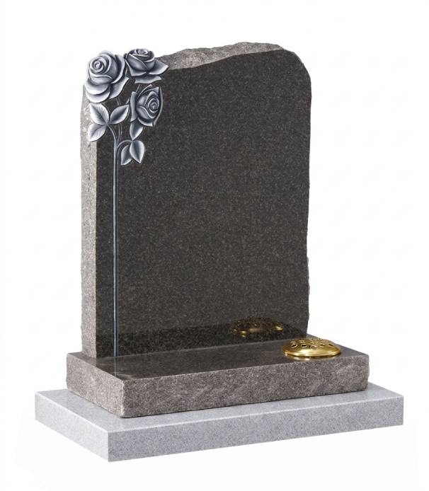 Hand-Carved Roses Headstone
