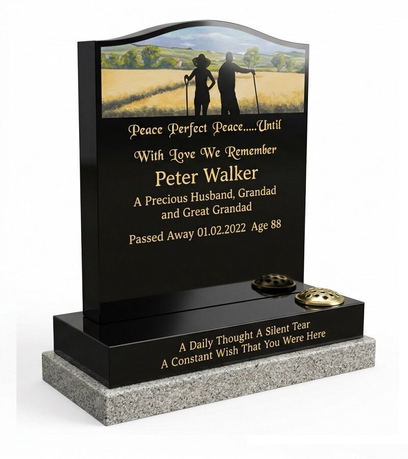 Walking Scene Headstone