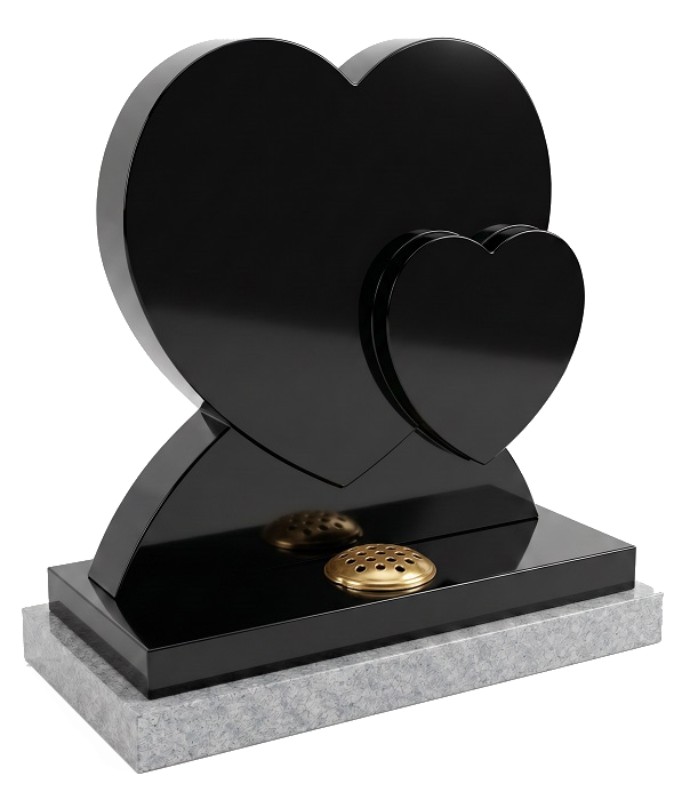 Double Heart Headstone