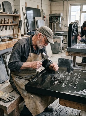 Additional inscription engraving on headstone