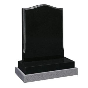 Black granite headstone with ovolo moulding