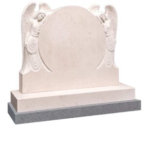 carved double resting Angels in stunning Brenna Stone
