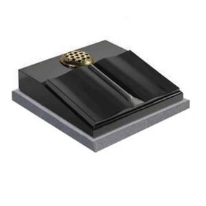 Black granite open book wedge vase