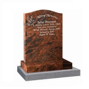 Twilight red granite memorial
