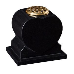 black granite heart vase
