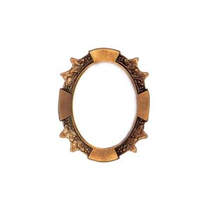 Ornate bronze oval frame