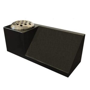 Black granite side wedge vase