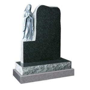 Our Lady dark grey headstone