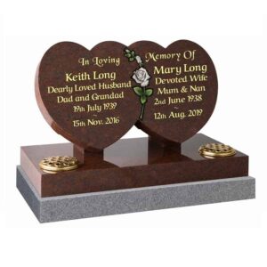 double red granite hearts