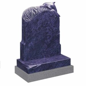 Blue granite dolphin headstone