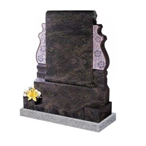 Green Scroll Headstone