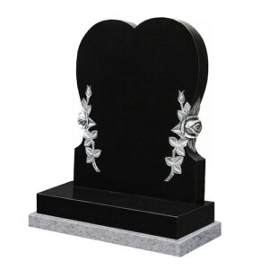 Black heart headstone