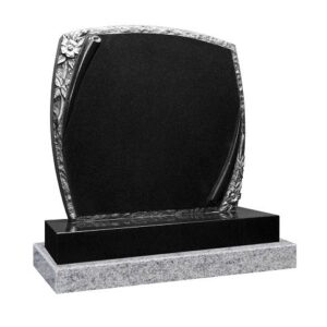 Black scroll headstone
