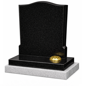 Bevelled Black headstone